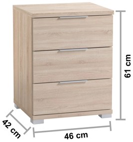 Nočný stolík Serafina 2 (dub sonoma). Vlastná spoľahlivá doprava až k Vám domov. 1123400