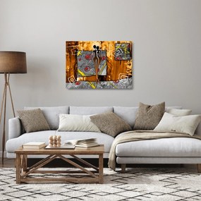 Sklenený obraz starovekej maľby (70x50 cm)