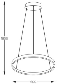 Zuma Line 2023201-GD60 - LED Luster na lanku BRENO LED/28W/230V 3000/4000/6000K