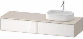 DURAVIT Zencha závesná skrinka pod umývadlo na dosku (umývadlo vpravo), 2 zásuvky, 1600 x 550 x 281 mm, biela/taupe super matná, ZE4814R64830000