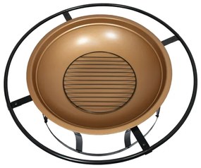 Prenosné ohnisko na drevo s roštom čierna/medená