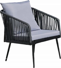 CH Antracitová súprava záhradného nábytku z tkaného lana