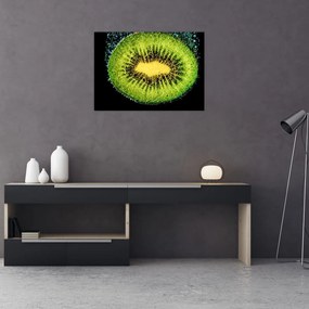 Sklenený obraz - detail kiwi vo vode (70x50 cm)
