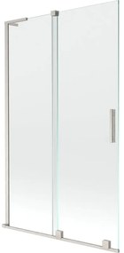 Mexen Velar L, 2-krídlová posuvná vaňová zástena 110 x 150 cm, 8mm číre sklo, brúsená oceľ, 896-110-003-01-97