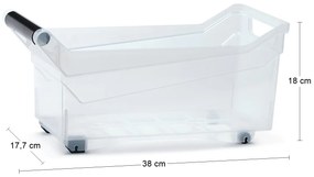 Plastový úložný box na kolieskach NUK3L 10 l - priehľadná