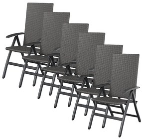 Livarno home Skladacie kreslo Valencia, sivé, 6 kusov  (800008979)