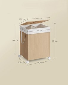 Kôš na bielizeň na kolieskach Deborah 2x50 l