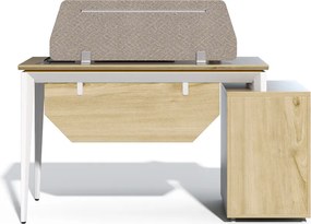 Kancelársky stôl s skrinkou Houseland Profit Max 03 1406 dub/biely