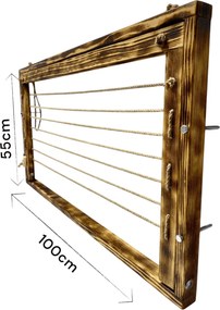 Sušiak na stenu - drevený, široký, tmavý, do kúpeľne, na balkón