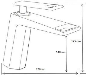 Mexen Topaz, umývadlová batéria, zlatá, 73900-50