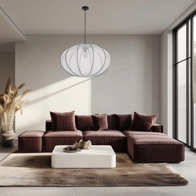 Biele závesné svietidlo s textilným tienidlom ø 60 cm Mellow – Candellux Lighting