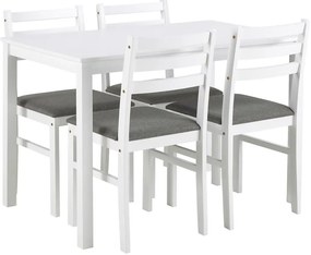 Sada jedálenského stola a 4 ks stoličiek EMILY biela