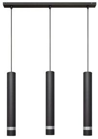 LED Luster na lanku TUBA 3xGU10/4,8W/230V čierna/chróm