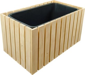 AMADEA Drevený dizajnový vyvýšený záhon s nádobou vo vnútri, 76x43,6x40cm, 60l nádoba