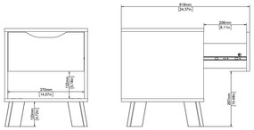 Biely/v prírodnej farbe nočný stolík Ikast – Tvilum