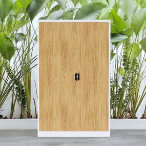 Kovová kancelárska skrinka Biely/ Zlatý dub: Eco Design JAN II