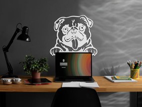 drevko Drevená nálepka na stenu Mops Rozmer obrazu: 38,5 x 44,5 cm, Farba dekorácie: Čierna