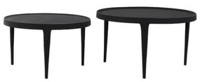 Čierne okrúhle konferenčné stolíky v súprave 2 ks ø 75 cm Tobias – Light &amp; Living