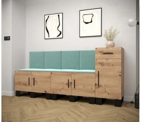 Predsieňová zostava Amanda 17 (dub artisan + zelená). Vlastná spoľahlivá doprava až k Vám domov. 1086003