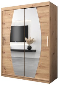 Šatníková skriňa 150 cm Eclipse (dub artisan + dub artisan). Akcia -34%. Vlastná spoľahlivá doprava až k Vám domov. 1063409