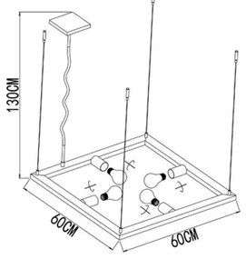 Lucide 73403/04/18 - Luster na lanku THOR 4xE27/60W/230V