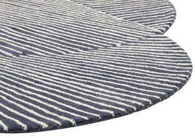 Oválny vlnený koberec 140 x 200 cm biela/grafitovosivá ZABOL Beliani