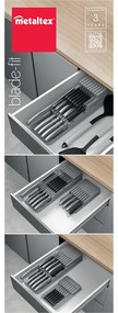 Sivý úložný systém na nože Metaltex