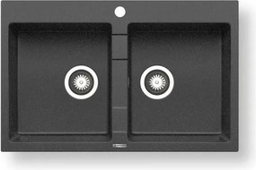 Pyramis 70053201 - Kuchynský drez SPARTA 78x50 cm granit/čierna
