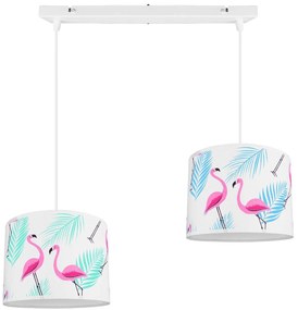 Detské závesné svietidlo Cone, 2x textilné tienidlo so vzorom (výber zo 6 farieb), (výber z 2 farieb konštrukcie)