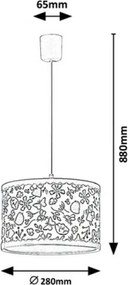 Rabalux 3079 detské závesné svietidlo Hanka, pr. 28 cm