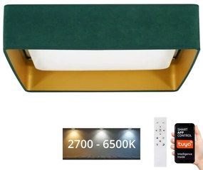 Brilagi-LED Stmievateľné svietidlo VELVET SQUARE LED/36W/230V Wi-Fi Tuya+DO zelená