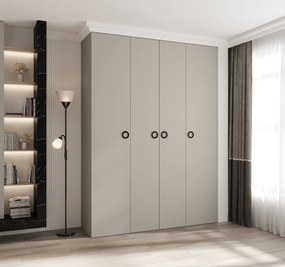 Šatníková skriňa 180 cm Carmela 40-1 (kašmír + čierna). Akcia -20%. Vlastná spoľahlivá doprava až k Vám domov. 1126535