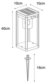 Vonkajšia stojaca lampa tmavosivá 40 cm vrátane LED a stmievateľného svetla na solár - Sonne