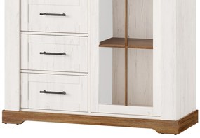 Vitrína Country 15 116 cm dub Stirling/borovice Andersen
