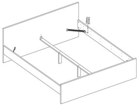 Dvojlôžková posteľ v dekore duba bez roštu 180x200 cm v prírodnej farbe Naia – Tvilum