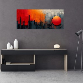 Obraz - Abstraktná maľba mesta (120x50 cm)