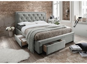 Sivá manželská posteľ PREMIUM 180 x 200 cm