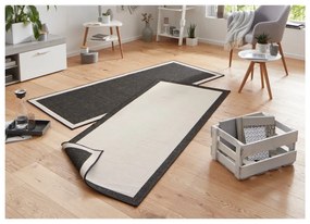 Čierno-krémový vonkajší koberec NORTHRUGS Panama, 80 x 350 cm