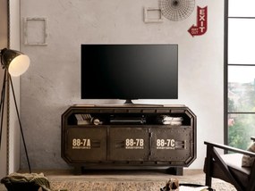 furniture-nabytek.cz - TV stolík Barkley kovový, sivá farba – 160×48×80 cm