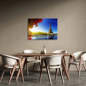 Sklenený obraz - jeseň v Paríži (70x50 cm)