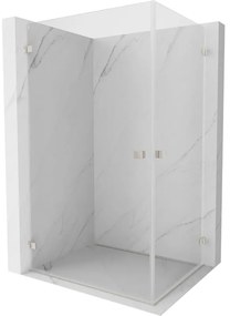 Mexen Lunar-B Duo výklopný sprchový kút 90 x 80 cm, číre sklo, brúsená oceľ, 832-090L-080P-97-00