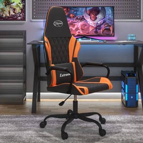 Masážna herná stolička čierna a oranžová umelá koža 345539