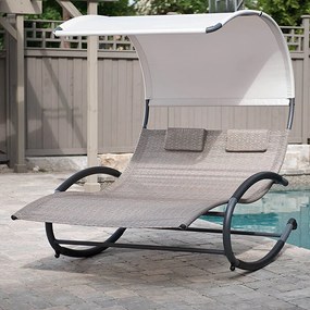 Vivere Záhradná hojdačka Double Chaise Rocker Šedá