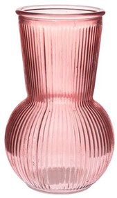 Sklenená váza - červená 11 x 17,5 x 11 cm