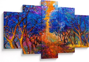 Obraz - jesenné koruny stromov, moderný impresionizmus (150x105 cm)