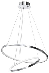 LED Luster na lanku HOOP LED/51W/230V pr. 60 cm 4000K lesklý chróm