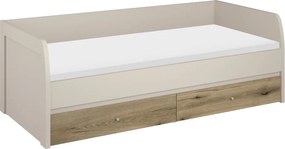 Posteľ, 90x200, kašmír/dub evoke, KAROS 2S