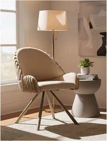 Krémové čalúnené jedálenské kreslá v súprave 2 ks s podrúčkami Stockholm – Mauro Ferretti