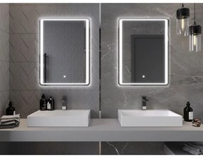 Mexen Zusa, LED kúpeľňové zrkadlo s podsvietením 60x80 cm, 6000K, ochrana proti zahmlievaniu, 9808-060-080-611-00