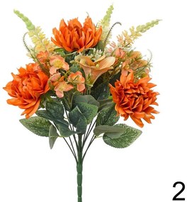 Kytica dahlia ľalia oranžová 48cm 202341O - Umelé kvety